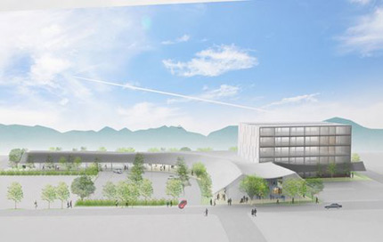 サムネイル:kwhgアーキテクツによる「岐南町新庁舎等設計者選定設計競技」の最優秀賞案