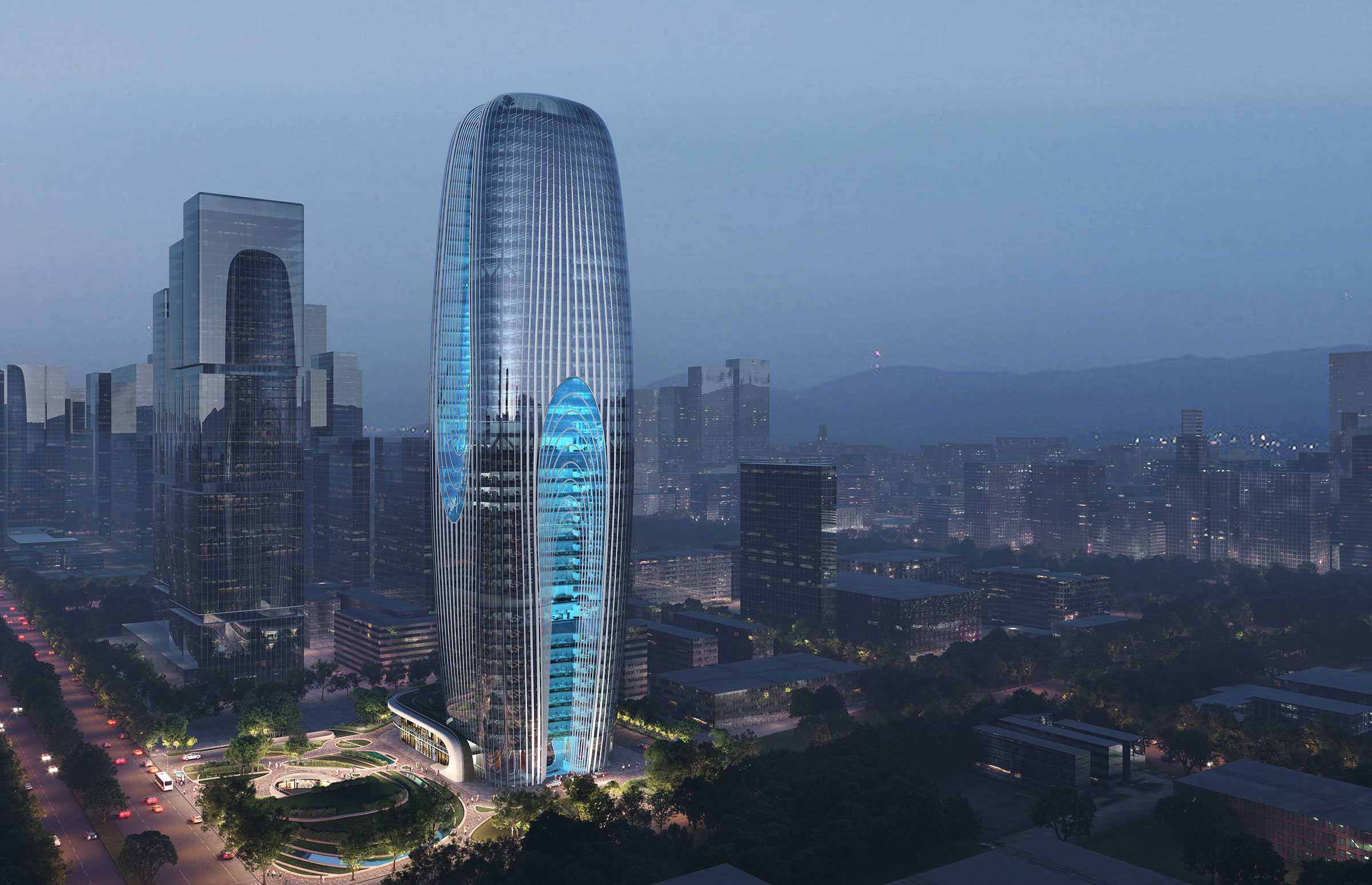 ザハ・ハディド事務所による、中国・西安の「Daxia Tower」。新技術の