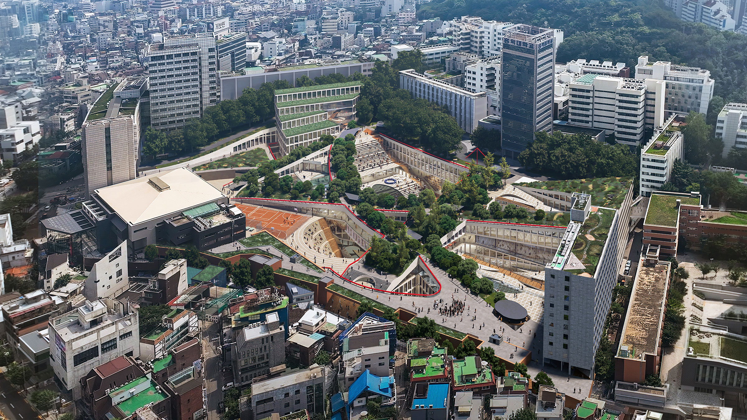 OMA / クリス・ヴァン・ドゥインによる、韓国の「弘益大学校ソウル